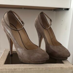 Giuseppe Zanotti Tan Stiletto Heels with Ankle Strap